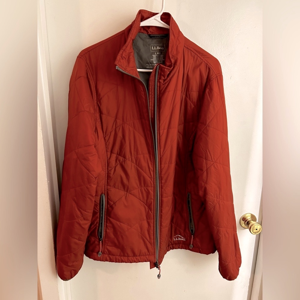 L.L. Bean Rust Red Quilted Puffer Jacket